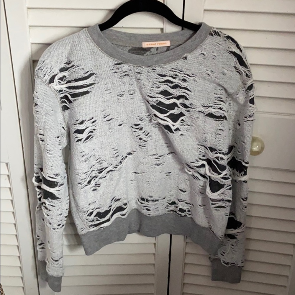 Distressed grey sweatshirt